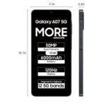 Samsung Galaxy A07 5G (Black, 6GB RAM, 128GB Storage) | 6.7 inch HD+ 120Hz Display | MediaTek Dimensity 6300 | 50MP + 2MP Rear Camera | 6000 mAh Battery - Image 7