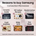 Samsung 28L, Convection Microwave Oven with Curd Making (MC28A5013AK/TL, Black, Ceramic Enamel Cavity with 10 Year Warranty) - Image 2