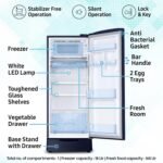 Samsung 183 L, 5 Star, Digital Inverter, Direct-Cool Single Door Refrigerator (RR20D2825HV/NL, Himalaya Poppy Blue, Base Stand Drawer) - Image 3