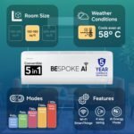 Samsung 1.5 Ton 3 Star,New Star rated, Bespoke AI Inverter Smart Split AC (WiFi, Energy Saving,Voice Control,Powerful Cooling,Copper, Digital Inverter, 4 Way swing, 5 Step Convertible, AR50H18D13HNNA) - Image 3