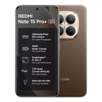 REDMI Note 15 Pro+ 5G (Coffee Mocha, 8GB + 256GB) | 200MasterPixel OIS Camera | Snapdragon 7s Gen 4 | CrystalRes AMOLED | IP69/69K | 6500mAh Si/C Battery | 100W HyperCharge