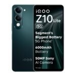 iQOO Z10 Lite 5G (Cyber Green, 4GB RAM, 128GB Storage) | 6000 mAh Battery | Dimensity 6300 5G Processor with 433K+* AnTuTu Score | IP64 Rated & Military Grade Shock-Resistance*