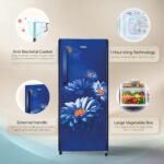 Haier 190L 2 Star Direct Cool Single Door Refrigerator | Toughened Glass Shelves | Fast Ice Making in Just 60 minutes | Large Veg Box| Easy Clean Back (HED-202TMHA-N, Marine Hilton) - Image 9