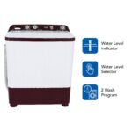 Haier 6.2 kg Semi-Automatic Top Loading Washing Machine (HTW62-187BO, Burgundy) - Image 4