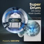 Haier 8 kg 5 Star Powered by AI-DBT with PuriSteam, 525mm Super Drum Fully Automatic Front Load Washing Machine (HW80-IM12929C, Inverter Motor with In-Built Heater, White) - Image 7