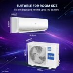Haier 1.5 Ton 3 Star, New star rated, Twin Inverter Split AC (Long Air Flow, HD Filter, 5 in 1 Convertible, Copper, 2-way Swing, Turbo Cooling even at 54°C, White)-HSA17VP-R3NB-I - Image 3