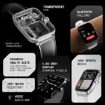 Fire-Boltt Ninja Phantom Smart Watch 1.83” Display, Transparent Clear Body Design, Bluetooth Calling, 120+ Sports Modes, Voice Assistant, AI Outfit Watch Face Smartwatch for Men & Women Blaze Orange - Image 3
