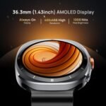 Fire-Boltt Axiom Round Smart Watch 1.43″ Super AMOLED Display with Always‑On Mode, Bluetooth Calling, Rotating Crown, SPO₂ & Heart Rate Monitor, IP67 Waterproof Silicone Smartwatch for Men - Black - Image 4