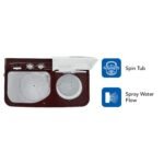 Haier 6.2 kg Semi-Automatic Top Loading Washing Machine (HTW62-187BO, Burgundy) - Image 3