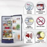LG 185 L, 5 Star, Smart Inverter Compressor, Direct Cool Single Door Refrigerator (GL-D201ABIU.BBIZEBN, Blue ILAN, Moist N Fresh, Auto Smart Connect & Base Stand Drawer) - Image 4
