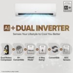 LG 1.5 Ton 5 Star DUAL Inverter Split AC (Copper, AI Convertible 6-in-1, VIRAAT Mode, Faster Cooling & Energy Saving, 4 Way Swing, HD Filter with Anti-Virus Protection, US-Q19YNZE3, White) - Image 4