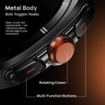 Fire-Boltt Axiom Round Smart Watch 1.43″ Super AMOLED Display with Always‑On Mode, Bluetooth Calling, Rotating Crown, SPO₂ & Heart Rate Monitor, IP67 Waterproof Silicone Smartwatch for Men - Black - Image 6