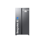 Samsung 653 L, 3 Star, Frost Free, Double Door, Convertible 5-in-1 Digital Inverter, Side By Side AI Enabled Smart Refrigerator with WiFi (RS76CG8003S9HL, Silver, Refined Inox)