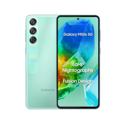 Samsung Galaxy M55s 5G (Coral Green,8GB RAM,128GB Storage) | 50MP Triple Cam| 5000mAh Battery| Snapdragon 7 Gen 1 | 4 Gen. OS Upgrade & 5 Year Security Update| Super AMOLED+ Display| Without Charger