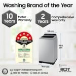 Samsung 7 kg, 5 Star, Eco Bubble Technology, Digital Inverter Motor, Soft Closing Door, Fully-Automatic Top Load Washing Machine (WA70BG4441YYTL, Lavender Gray) - Image 2