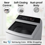 Samsung 7 kg, 5 Star, Eco Bubble Technology, Digital Inverter Motor, Soft Closing Door, Fully-Automatic Top Load Washing Machine (WA70BG4441YYTL, Lavender Gray) - Image 6