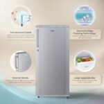 Haier 165L 1 Star Direct Cool Single Door Refrigerator | Wired Shelves | Large Veg Box | Fast Ice Making | Longer Cooling Retention | Easy Clean Back (HED-171MSA-P, Moon Silver) - Image 9