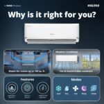 Voltas 1 ton 5 star Inverter Split AC (Copper, Convertible 5-in-1 Cooling Mode, 2-Way Air Swing, Anti-dust Filter with Anti Microbial Coating, Auto Clean (125INV VECTRA ZEN SILVER, White) - Image 10