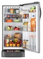 LG 185 L, 5 Star, Smart Inverter, Direct Cool Single Door Refrigerator (GLD1956ZAPZ, Shiny Steel, Base stand with Drawer) - Image 4