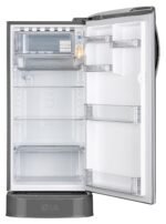 LG 185 L, 5 Star, Smart Inverter, Direct Cool Single Door Refrigerator (GLD1956ZAPZ, Shiny Steel, Base stand with Drawer) - Image 3