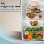 Haier 190L 5 Star Direct Cool Single Door Refrigerator | Inverter Compressor | Toughened Glass Shelves | Fast Ice Making in 60 minutes | Large Veg Box| Easy Clean Back (HED-205DSA-P, Dazzle Steel) - Image 5
