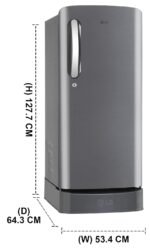 LG 185 L, 5 Star, Smart Inverter, Direct Cool Single Door Refrigerator (GLD1956ZAPZ, Shiny Steel, Base stand with Drawer) - Image 5