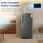 Haier 190L 5 Star Direct Cool Single Door Refrigerator | Inverter Compressor | Toughened Glass Shelves | Fast Ice Making in 60 minutes | Large Veg Box| Easy Clean Back (HED-205DSA-P, Dazzle Steel) - Image 3