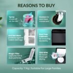 Haier 11 Kg 5 Star Toughened Gas Softfall Technology Semi Automatic Top Loading Washing Machine (HTW110-178FL, Anti Bacterial Vortex Pulsator, Magic Filter, Rat Mesh, Digital Printing Lid, Black) - Image 2