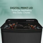 Haier 11 Kg 5 Star Toughened Gas Softfall Technology Semi Automatic Top Loading Washing Machine (HTW110-178FL, Anti Bacterial Vortex Pulsator, Magic Filter, Rat Mesh, Digital Printing Lid, Black) - Image 5