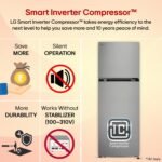 LG 251 L, 1 Star, Frost-Free Smart Inverter Double Door Refrigerator with Smart Mode (GLT2516WWPZ, Shiny Steel, Multi Air Flow Cooling with Max Fresh Zone, 2026 Model) - Image 9
