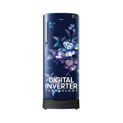 Samsung 183 L, 5 Star, Digital Inverter, Direct-Cool Single Door Refrigerator (RR20D2825HV/NL, Himalaya Poppy Blue, Base Stand Drawer)