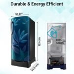 Samsung 183 L, 4 Star, Digital Inverter, Direct-Cool Single Door Refrigerator (RR20H28249U/NL, Paradise Bloom Blue, Base Stand Drawer, Single Touch Defrost, 2026 Model) - Image 4