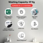 LG Smart Choice, 7 Kg, 5 Star, Steam, Inverter Direct Drive Technology, 6 Motion DD, Fully-Automatic Front Load Washing Machine (FHB1207Z2W, Remove Allergens & Stain, In-Built Heater, Essence White) - Image 2