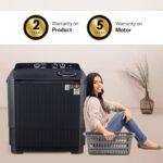 LG 11 Kg 5 Star Wind Jet Dry Rat Away Technology Semi-Automatic Top Loading Washing Machine (P1155SKAZ, Roller Jet Pulsator, Punch + 3, Middle Black) - Image 4