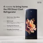 IFB 197L 4 Star Advanced Inverter Direct-Cool Single Door Refrigerator with 30 Hrs Cooling Retention, Big Vegetable Box, 4 Year Super Warranty & Base Stand (2026,IFBDC-223DYBMED, Mystic Blossom Blue) - Image 8