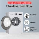 LG Smart Choice, 7 Kg, 5 Star, Steam, Inverter Direct Drive Technology, 6 Motion DD, Fully-Automatic Front Load Washing Machine (FHB1207Z2W, Remove Allergens & Stain, In-Built Heater, Essence White) - Image 3