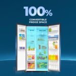 Haier SmartChoice 596L 3Star 2-Door Water Dispenser Side by Side Frost Free Refrigerator|Convertible|Smart Sense AI | Expert Inverter|Digital Display Panel (2025 Model, HRS-682WGKU1, Graphite Black) - Image 4
