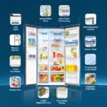 Haier SmartChoice 596L 3Star 2-Door Water Dispenser Side by Side Frost Free Refrigerator|Convertible|Smart Sense AI | Expert Inverter|Digital Display Panel (2025 Model, HRS-682WGKU1, Graphite Black) - Image 5