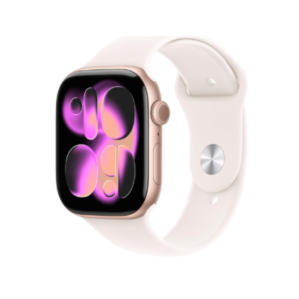 Apple Watch Series 11 GPS 46mm Rose Gold Aluminium Case with Light Blush Sport Band - M/L