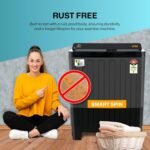 VW 8.5 kg 5 Star Storm Wash with Toughened Glass Semi Automatic Top Load Washing Machine StormWash0085G (Black) - Image 6