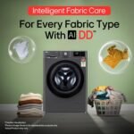 LG Smart Choice, 9 Kg, 5 Star, AI Direct Drive Technology, Steam, 6 Motion DD & Wi-Fi Fully-Automatic Front Load Washing Machine (FHP1209Z5M, Intelligent & Convenient Fabric Care, Middle Black) - Image 7