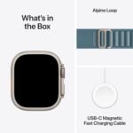 Apple Watch Ultra 3 GPS + Cellular 49mm Natural Titanium Case with Light Blue Alpine Loop - Medium - Image 6