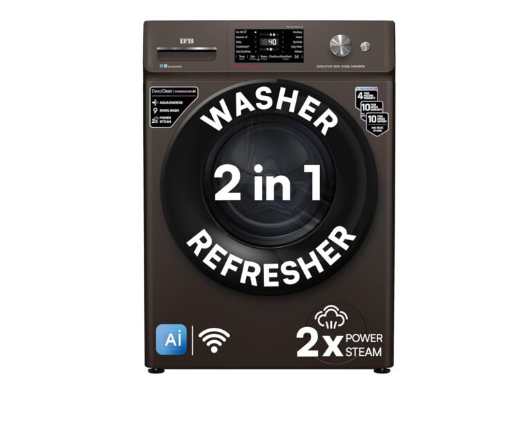 IFB 9 Kg 5 Star, DeepClean® Technology, AI Powered, WiFi, Fully Automatic Front Load Washing Machine (EXECUTIVE MXN 9014K CMS, PowerSteam®, 9 Swirl, Steam Refresh, Inbuilt Heater, Eco Inverter, Mocha)