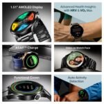 Boat Chrome Horizon, Premium Metal Body, Video Watch Faces, 1.51”(3.83cm) AMOLED Round Display, HRV & VO2 Max, Auto-Activity Detection, ASAP Charge, HRV Smartwatch for Men & Women (Midnight Black) - Image 2