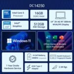 Dell 14, Intel 14th Generation Intel Core 5, (16GB DDR5, 512GB) FHD+ 14"/35.56cm 300 Nits, Backlit Keyboard + FPR, Windows 11, Microsoft Office Home 2024, Platinum Silver, 1.54Kg Thin & Light Laptop - Image 7