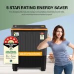VW 9.5 kg 5 Star Wash Mate Semi Automatic Top Load Washing Machine WashMate0095G (Black) - Image 8