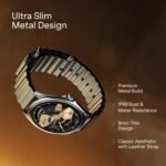 Boat Ultima Aeris 1.43" AMOLED Display, 1000 nits Brightness, Ultra Slim 8mm Metal Build, IP68, Auto HR & SpO2 Monitoring, Sleep & Stress Tracking, Stylish Smartwatch for Men & Women (Active Black) - Image 3