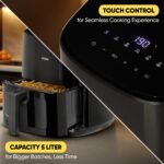 Haier Air Fryer 5 Litre Digital Control | 1500 Watts Powerful Heating | See Through Window | 3D Hot Air Baking Technology | 12 Preset Recipes | Auto Shut Off | Black | 2 Year Warranty | HAF-D503B - Image 5