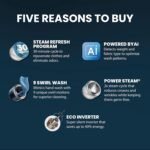 IFB 7 Kg 5 Star, DeepClean® Technology, AI Powered, WiFi, Fully Automatic Front Load Washing Machine (SERENA GXN 7012 CMS, PowerSteam®, 9 Swirl, Steam Refresh, Inbuilt Heater, Eco Inverter, Grey) - Image 9