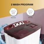 VW 8 kg 5 Star Super Wash Semi Automatic Top Load Washing Machine SuperWash0080P (White & Burgundy) - Image 9